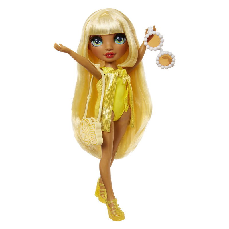 Afbeelding laden in galerijviewer, Rainbow high swim style-modepop - 28 cm - sunny (geel)
