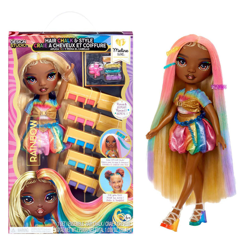Load image into Gallery viewer, Mga entertainment rainbow high modepop met haarkrijt - meline goud
