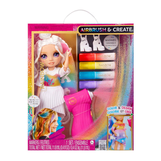 Rainbow high air brush create-modepoppen - paarse ogen
