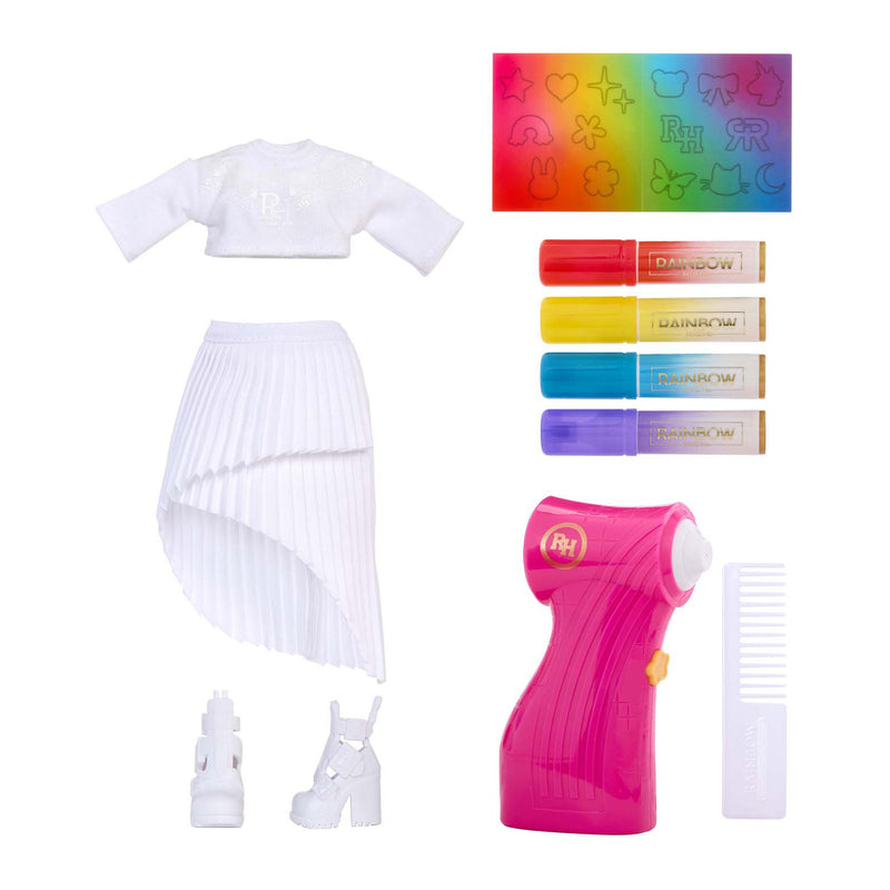 Afbeelding laden in galerijviewer, Rainbow high air brush create-modepoppen - paarse ogen
