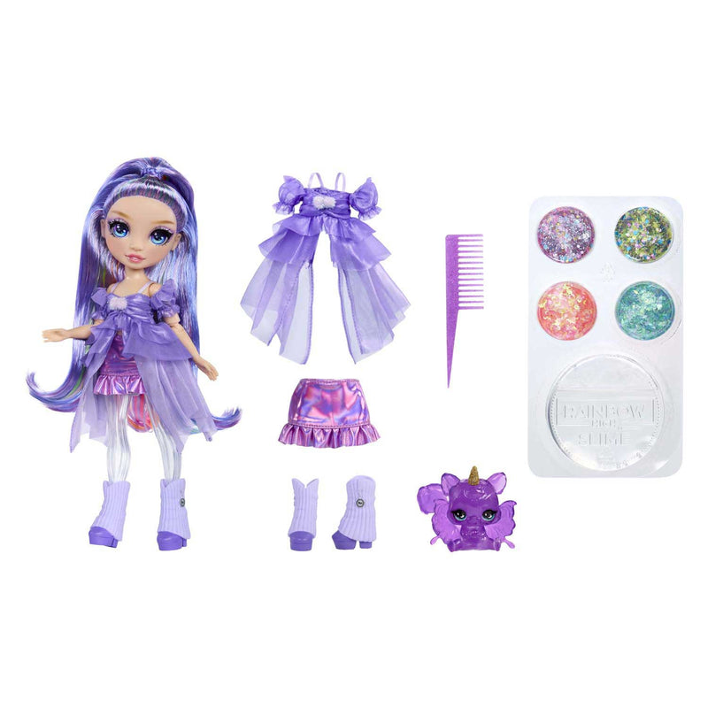 Afbeelding laden in galerijviewer, Rainbow high shimmers met slijm-modepop - violet (paars)
