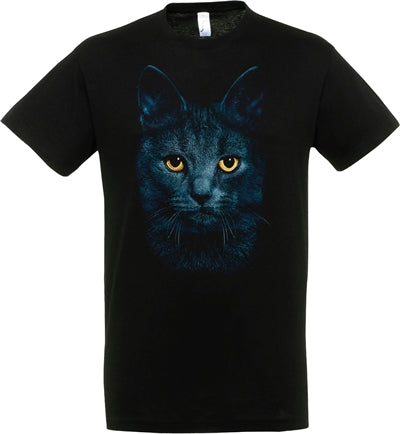 Load image into Gallery viewer, T-shirt zwarte kat zwart
