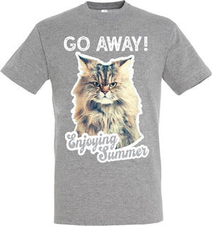 T-shirt go away kat grijs
