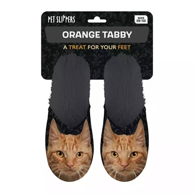 Load image into Gallery viewer, Pantoffel oranje kat zwart
