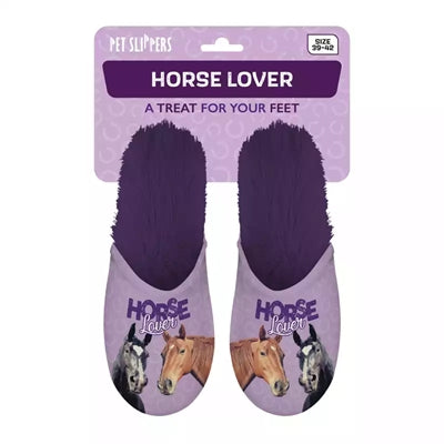 Load image into Gallery viewer, Pantoffel horse lover paars
