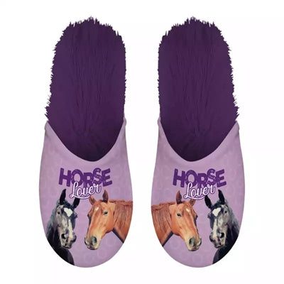Load image into Gallery viewer, Pantoffel horse lover paars
