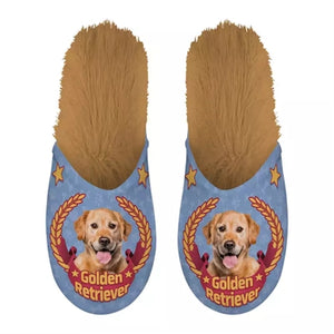 Pantoffel golden retriever lila beige