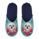Pantoffel shih tzu lichtblauw donkerblauw