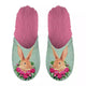 Pantoffel konijn groen roze