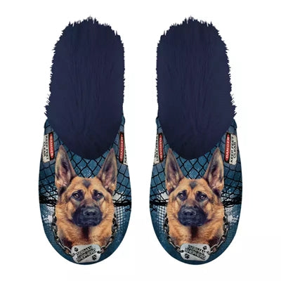 Load image into Gallery viewer, Pantoffel german shepherd donkerblauw
