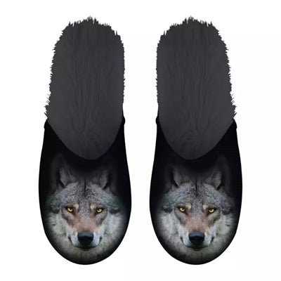 Load image into Gallery viewer, Pantoffel wolf zwart
