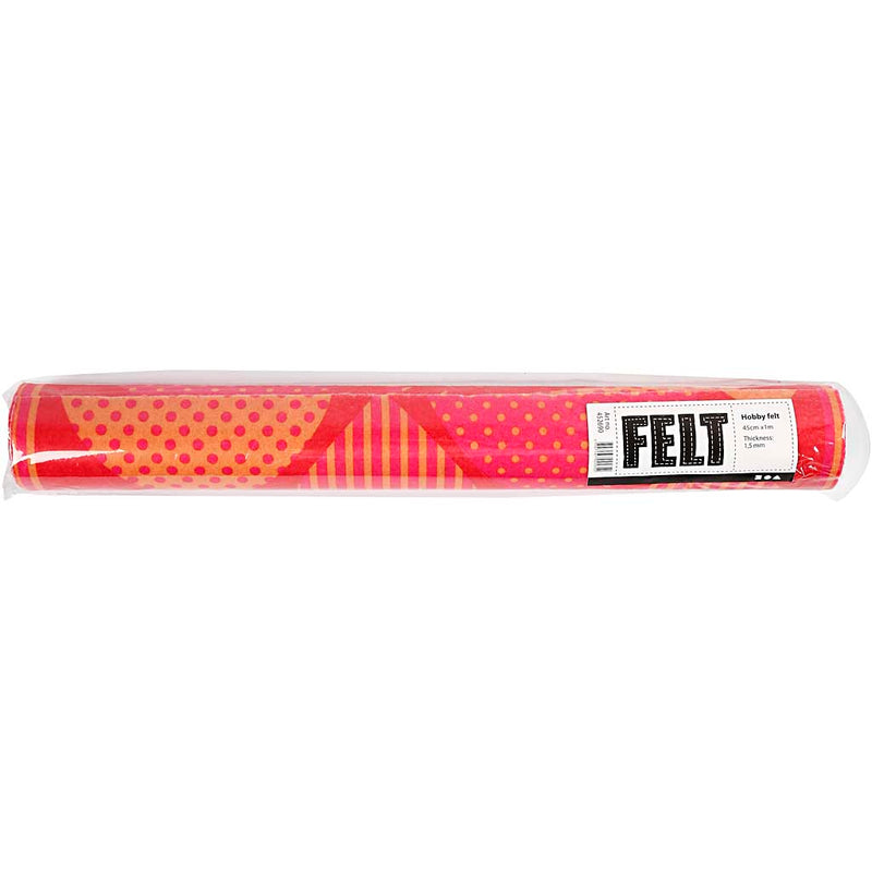 Load image into Gallery viewer, Https: www.cchobby.nl vilt-met-motieven-b-45-cm-dikte-1-5-mm-180-200-gr-oranje-rood-1-m-1-rol

