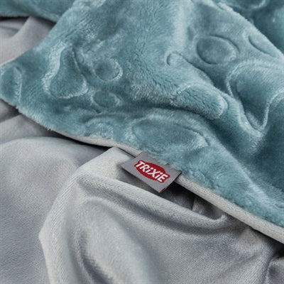 Load image into Gallery viewer, Trixie hondendeken barry softpluche blauw grijs
