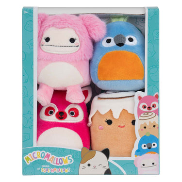 Squishmallows knuffel pluche - micromallows chanel, brina, lucia, tenise, 4-pack