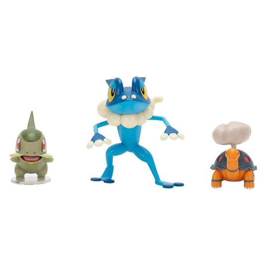 Jazwares pokémon battle figuur - axew, frogadier torkoal