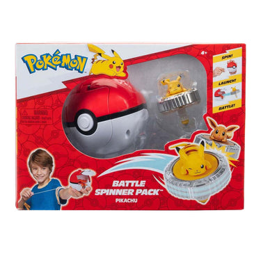 Jazwares pokémon - battle spinner game - pikachu poké ball