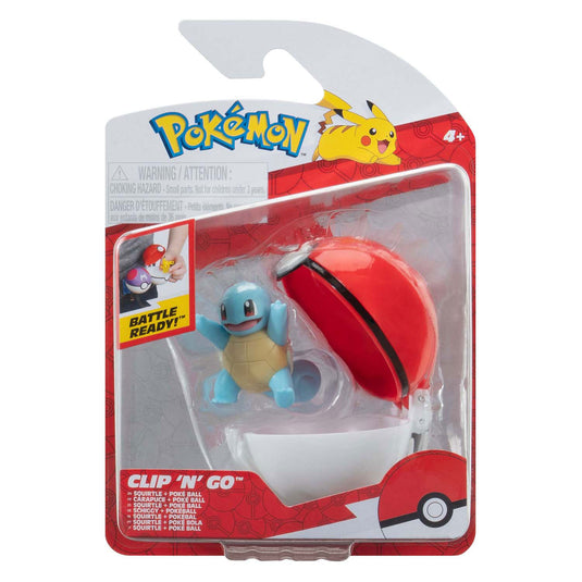 Jazwares pokémon - clip n go squirtle met pokébal
