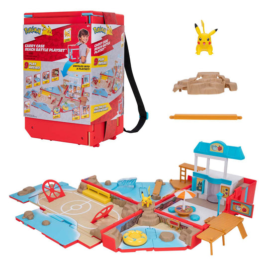 Jazwares pokémon - draagkoffer battle beach speelset