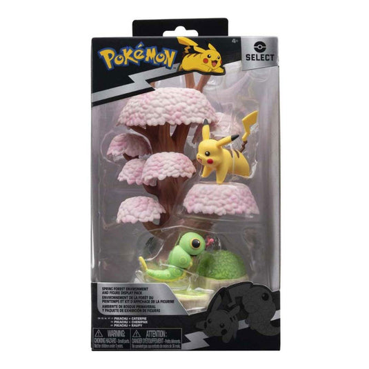 Jazwares pokémon environment figuren set - caterpie pikachu