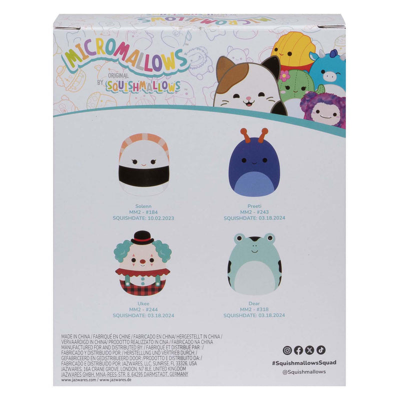 Load image into Gallery viewer, Squishmallows knuffel pluche micromallows - solenn, dear, preeti, ukee, 4-pack
