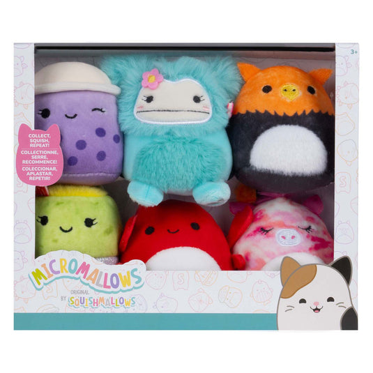 Squishmallows knuffel pluche micromallows - myrnam henley, carlos, anjara, joelle, poplina, 6-pack