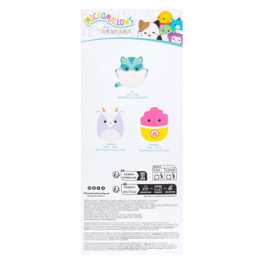 Squishmallows knuffel pluche - micromallows tia, mariska, louden - 3dlg.