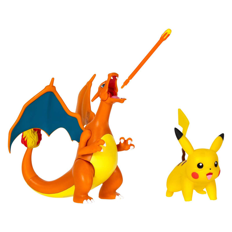 Load image into Gallery viewer, Jazwares pokémon battle feature figuurset - glurak en pikachu - 2dlg.
