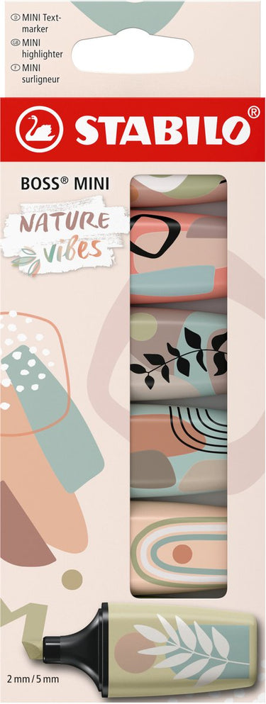 Stabilo boss mini - markeerstift - naturevibes - etui met 6 kleuren
