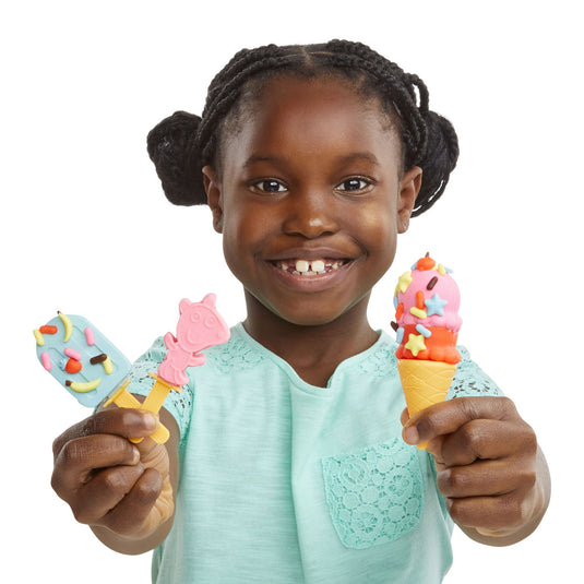 Play-doh peppas ijsjes speelset - boetseerklei - inclusief 5 potjes
