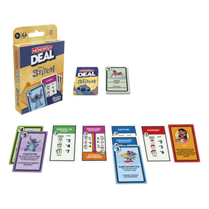 Monopoly deal: disney stitch-editie, kaartspel, officieel gelicentieerd disney-spel, kinderen van 8+