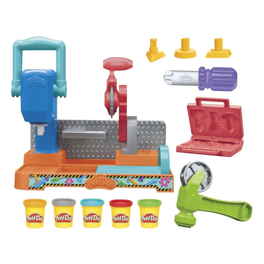 Play-doh stempelen en zagen speelset - boetseerklei - kindergereedschap