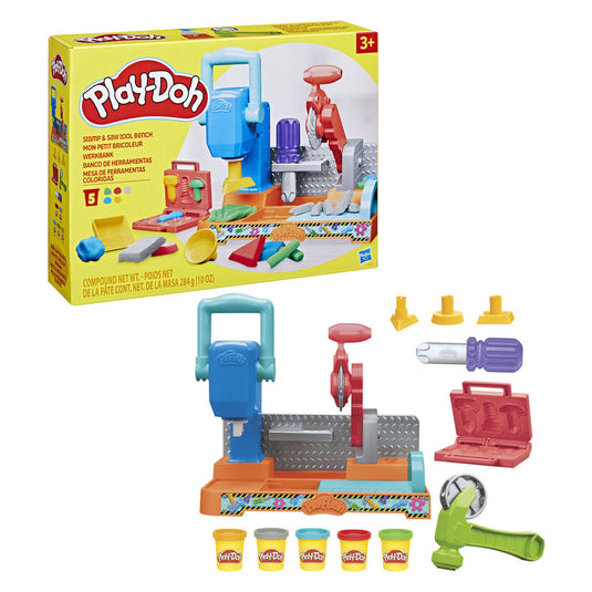 Play-doh stempelen en zagen speelset - boetseerklei - kindergereedschap