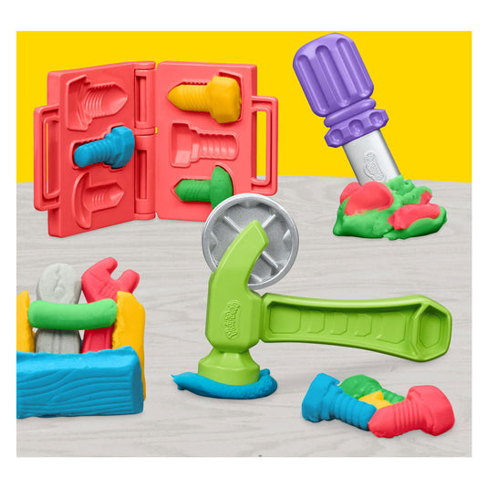 Play-doh stempelen en zagen speelset - boetseerklei - kindergereedschap