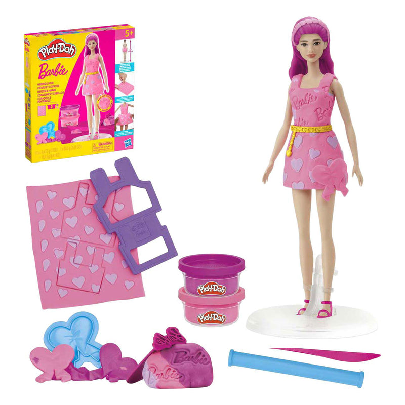 Load image into Gallery viewer, Play-doh barbie hartjes en haar - 2 kleipotjes
