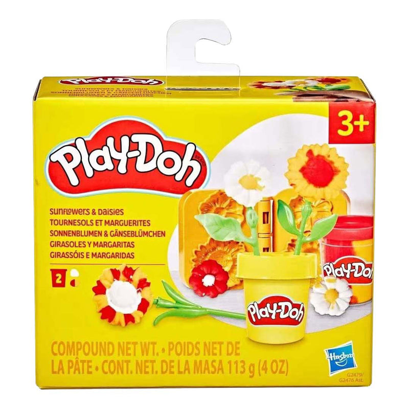 Load image into Gallery viewer, Play-doh lil flowers zonnebloemen en madeliefjes - 2 kleipotjes
