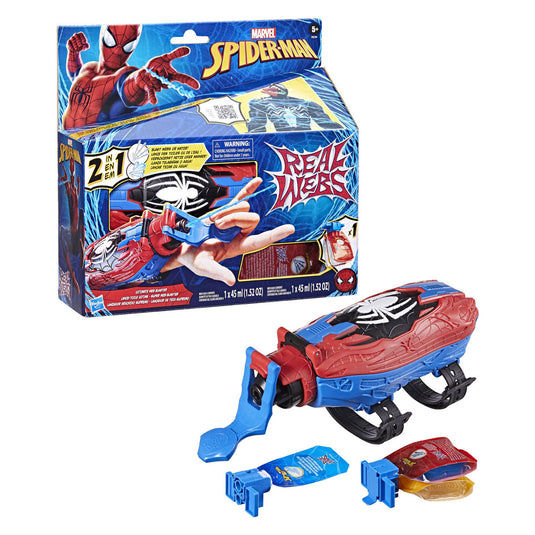 Spider-man marvel real webs ultimate web-blaster - 2-in-1 blaster - rollenspel - kostuum - speelgoed