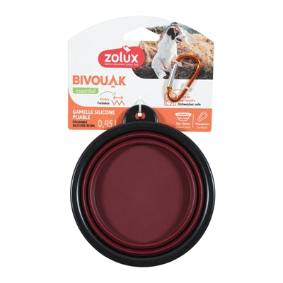 Load image into Gallery viewer, Zolux bvk voerbak opvouwbaar siliconen rood
