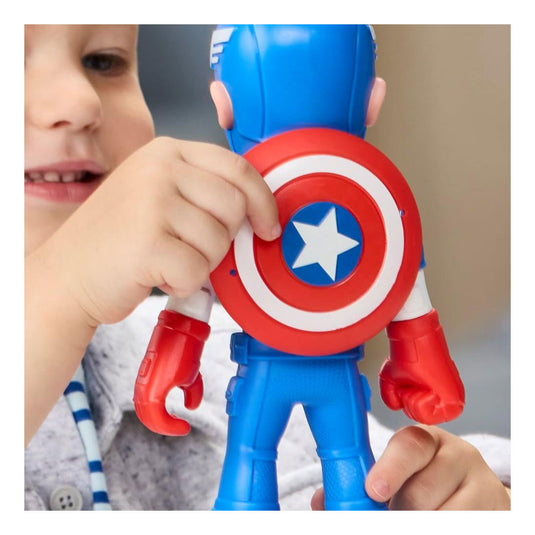 Marvel spidey and his amazing friends supersized captain america speelfiguur