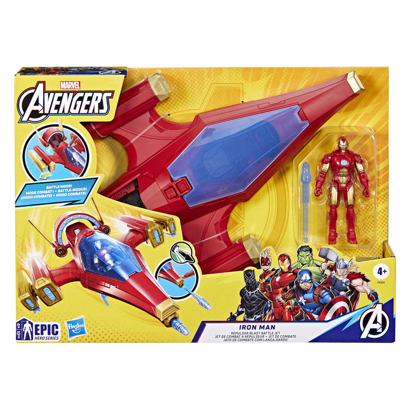 Afbeelding laden in galerijviewer, Hasbro avengers epic hero series iron man repulsor blast battle jet

