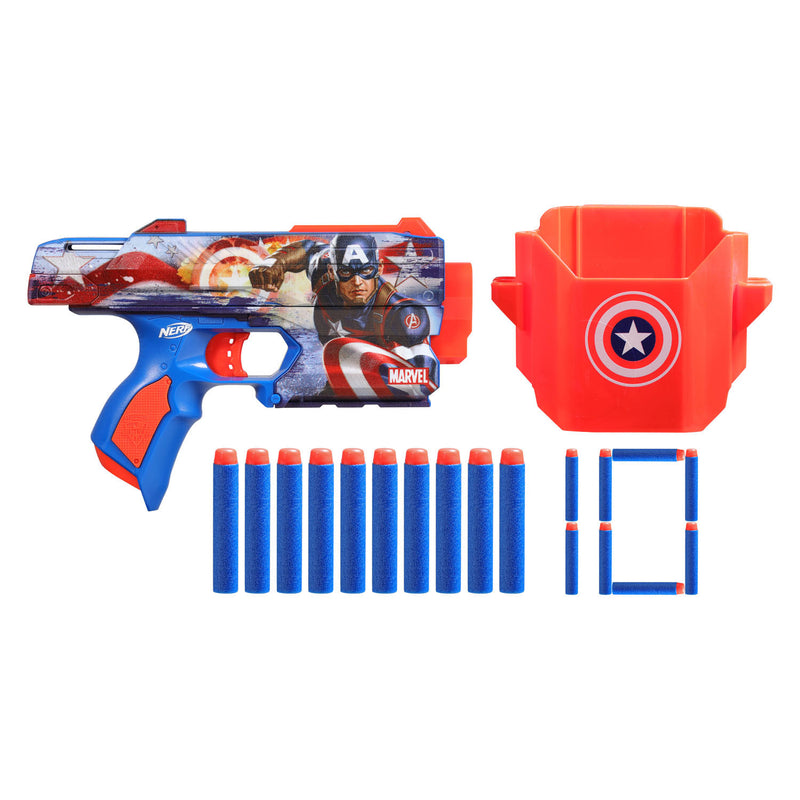 Afbeelding laden in galerijviewer, Nerf marvel captain america blaster - 10 darts
