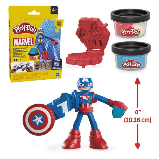 Play-doh marvel captain america stempelschild - boetseerklei