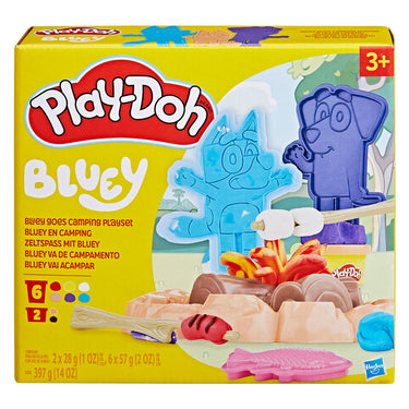 Play-doh bluey gaat kamperen speel set - 6 kleipotjes