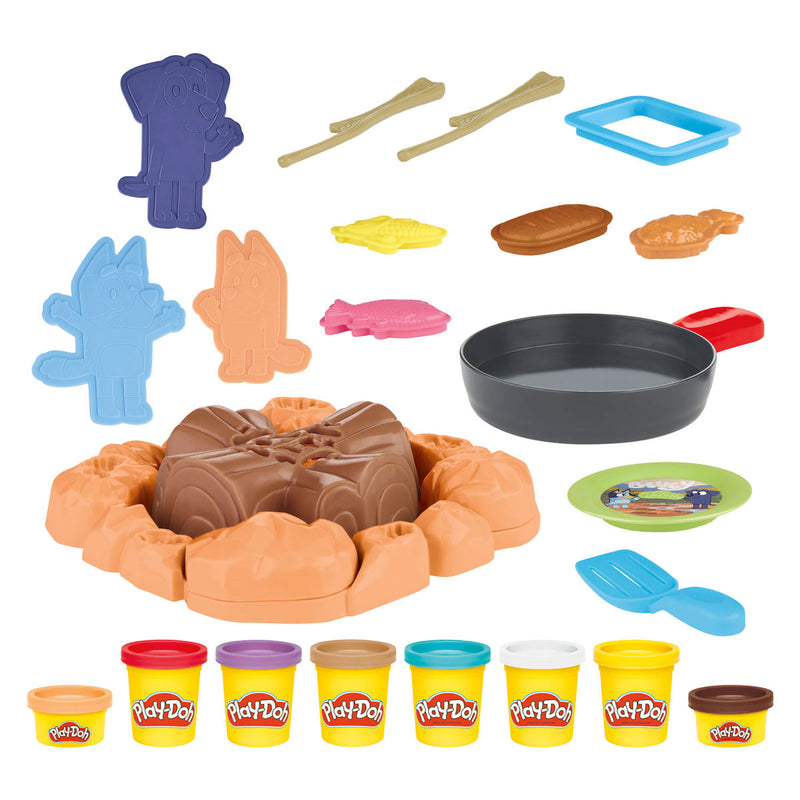 Afbeelding laden in galerijviewer, Play-doh bluey gaat kamperen speel set - 6 kleipotjes
