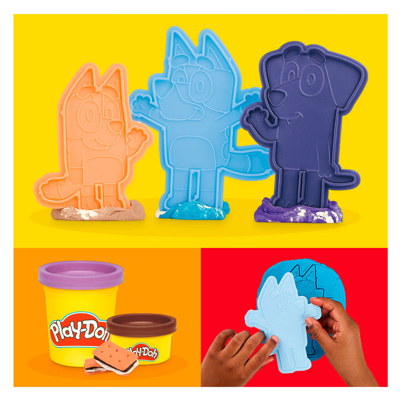 Afbeelding laden in galerijviewer, Play-doh bluey gaat kamperen speel set - 6 kleipotjes
