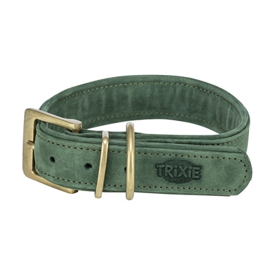 Load image into Gallery viewer, Trixie halsband hond pure leer saliegroen
