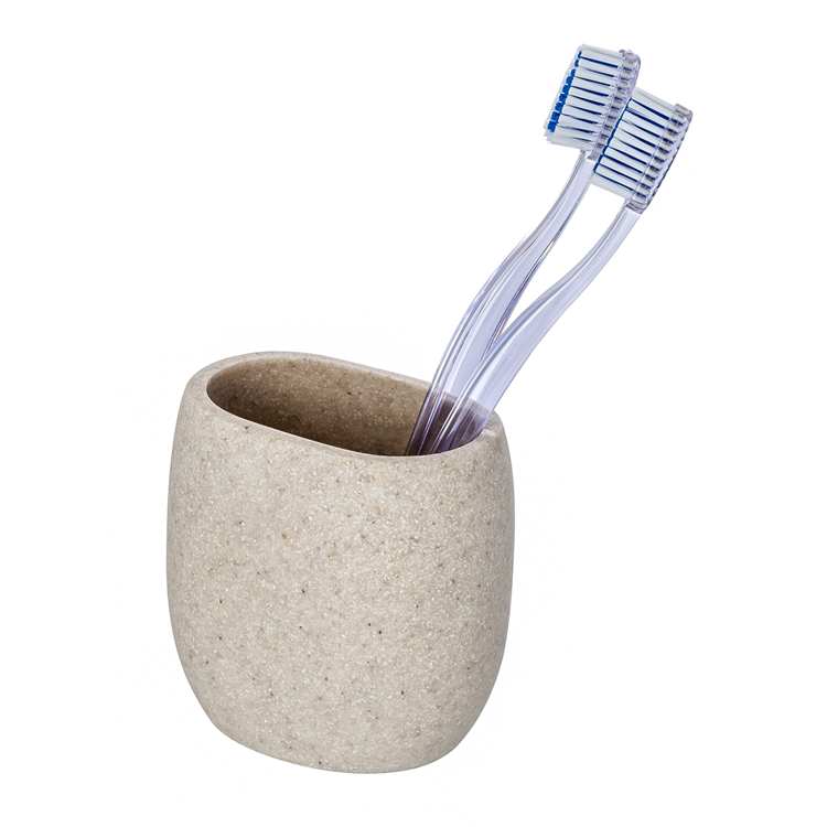 Afbeelding laden in galerijviewer, Wenko 1064992 - tandenborstelbeker puro beige | 2 stuks
