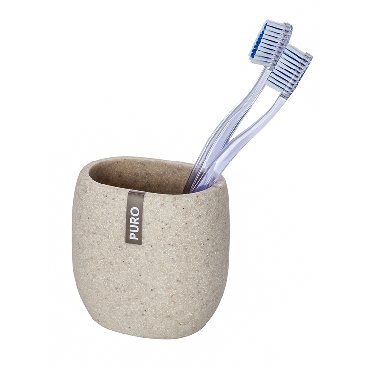 Afbeelding laden in galerijviewer, Wenko 1064992 - tandenborstelbeker puro beige | 2 stuks
