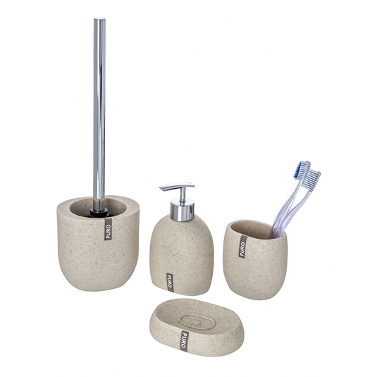 Wenko 1064992 - tandenborstelbeker puro beige | 2 stuks