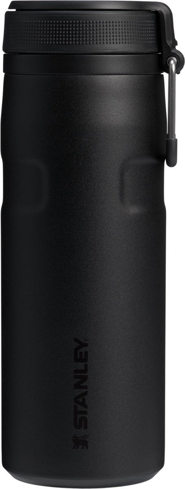 Stanley twist flip 2.0 waterfles met draaidop met springveer 0.47l - 10 uur koud - 2 dagen koud met ijs - roestvrijstalen drinkfles - bpa vrij - lekvrij - vaatwasserbestendig - black