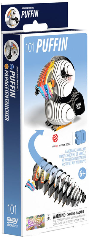 Eugy 3d puzzel - papegaaiduiker - vogels - duurzaam - verzamel ze allemaal - 6 jaar